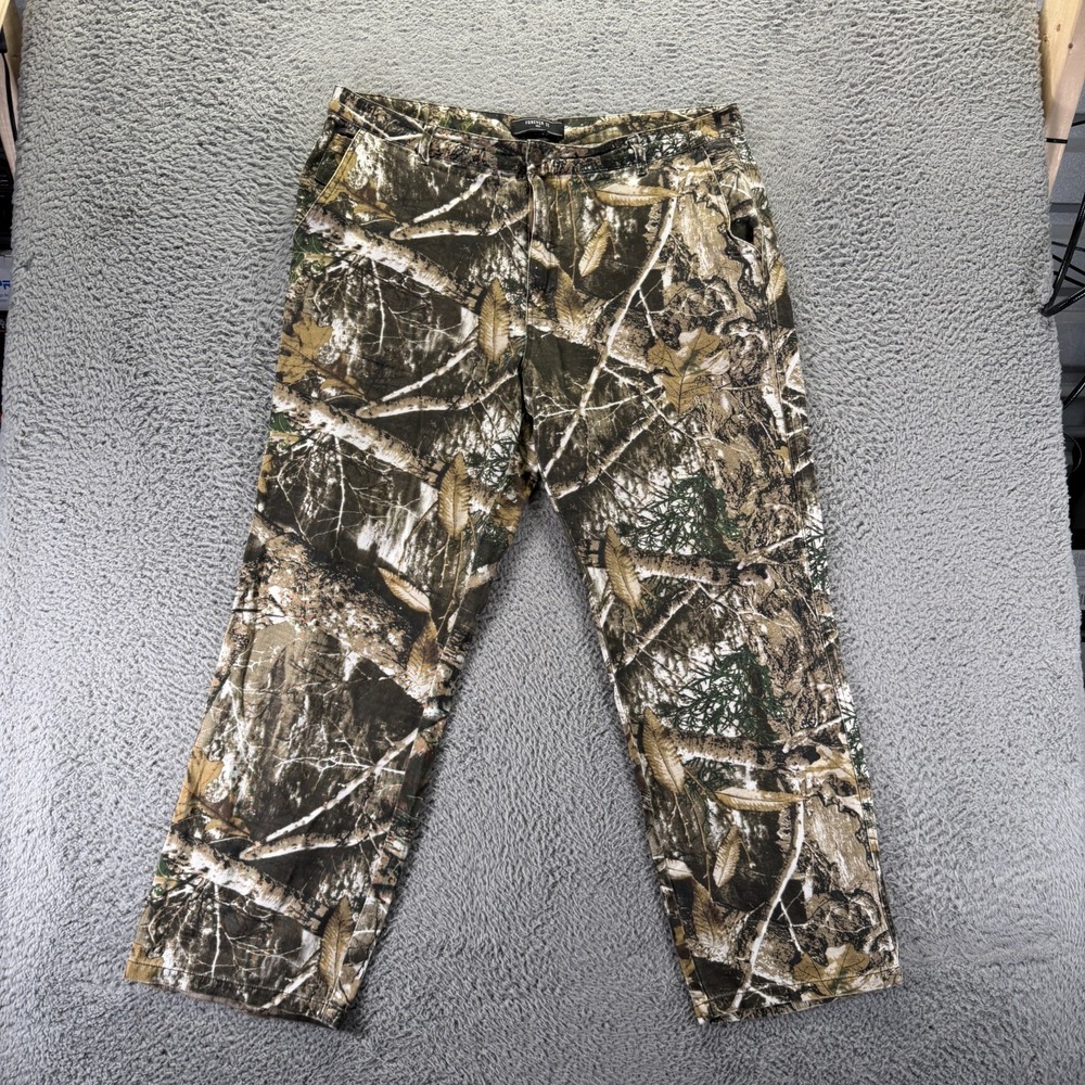 Forever 21 Pant Mens 38x30 Green Camouflage Cotton Khakis Straight Leg Hunting